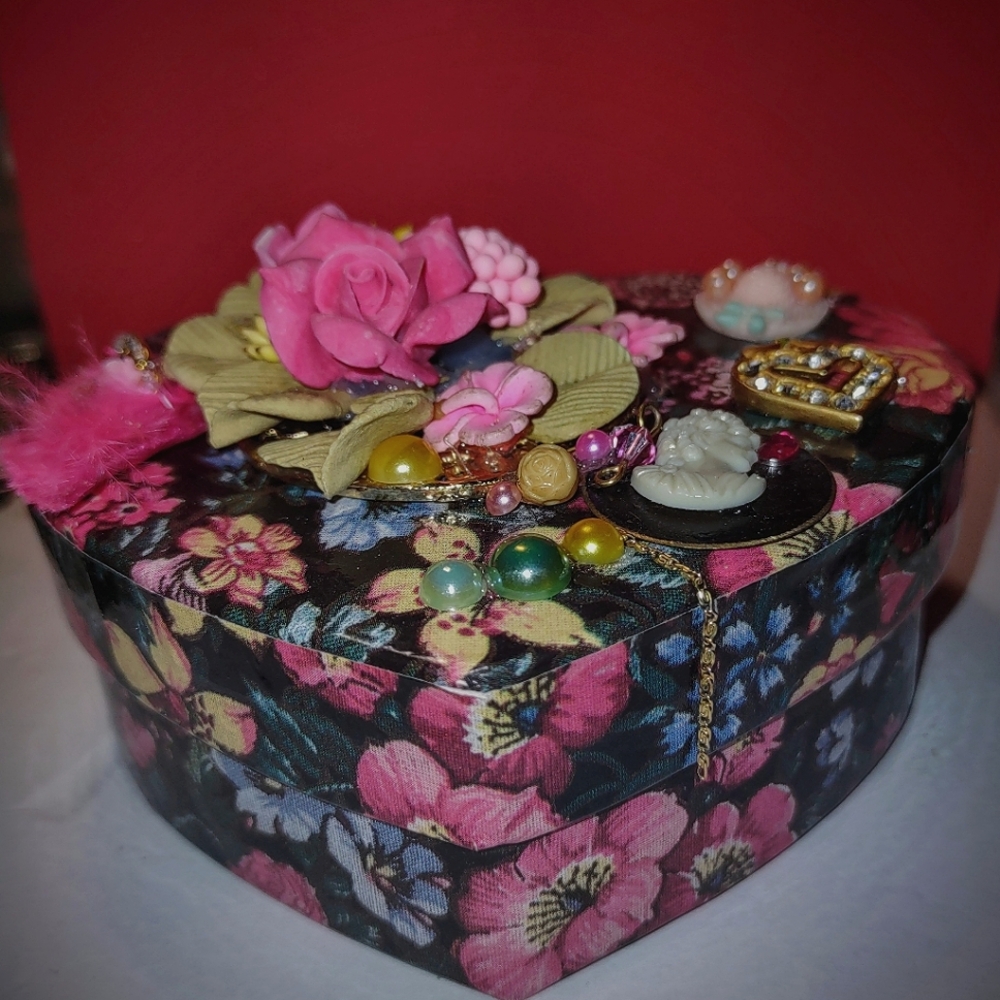 Floral Heart Handcrafted Storage Box
